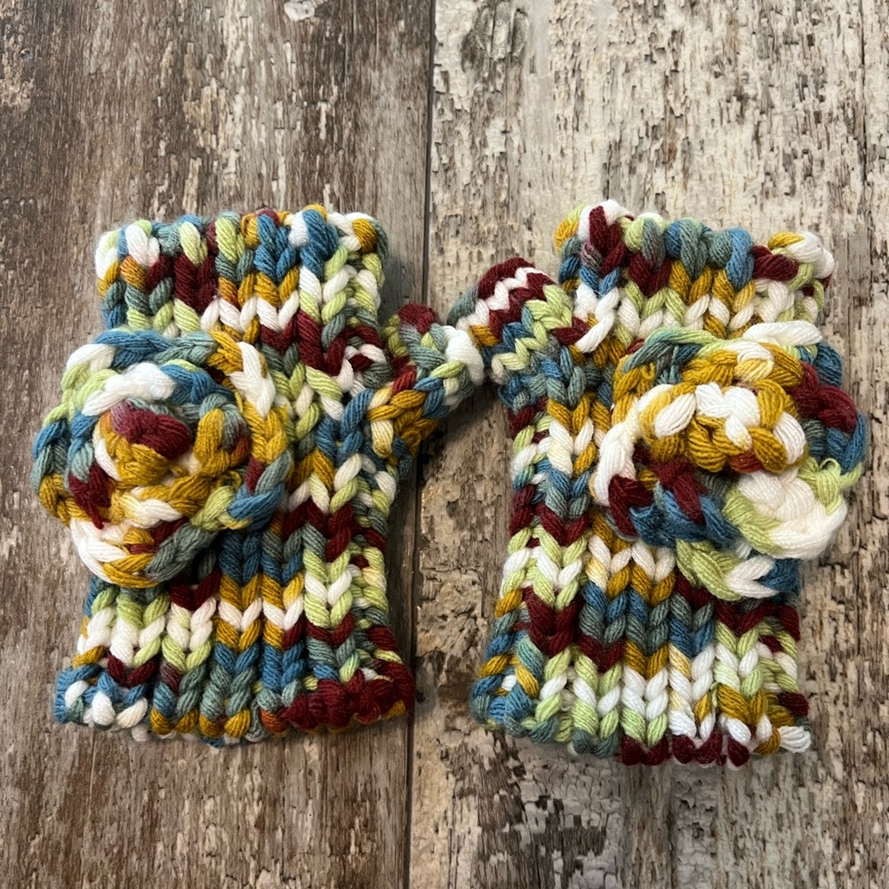 Knitted Hand warms with fall colors